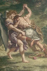Kampf zwischen Jakob und dem Engel (Detail), Kapelle der Heiligen Engel, 1850-61
